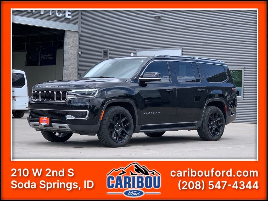 2022 Jeep Wagoneer Series II in Diamond Black Crystal Pearlcoat — front three-quarter view