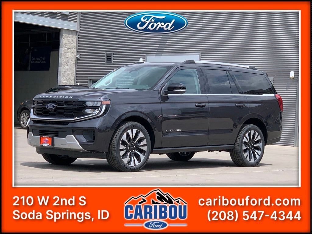 2026 Ford Expedition Platinum in Dark Matter Gray Metallic — front three-quarter view