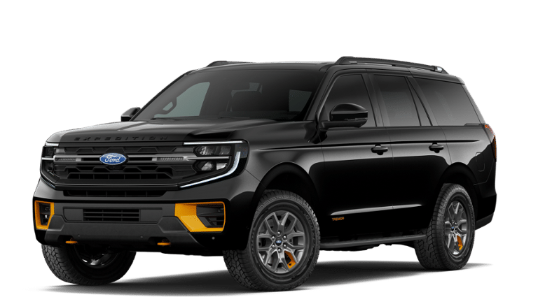 2027 Ford Expedition Tremor in Agate Black Metallic — front three-quarter view