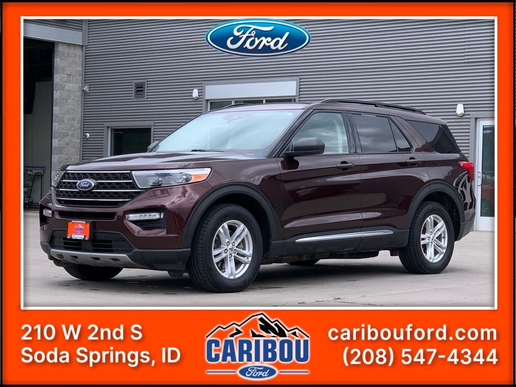 2020 Ford Explorer XLT in Rich Copper Metallic Tinted Clearcoat — front three-quarter view