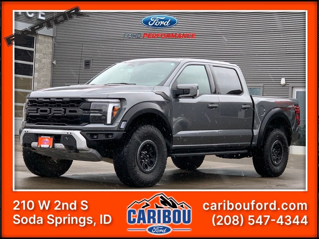 2025 Ford F-150 Raptor in Carbonized Gray Metallic — front three-quarter view