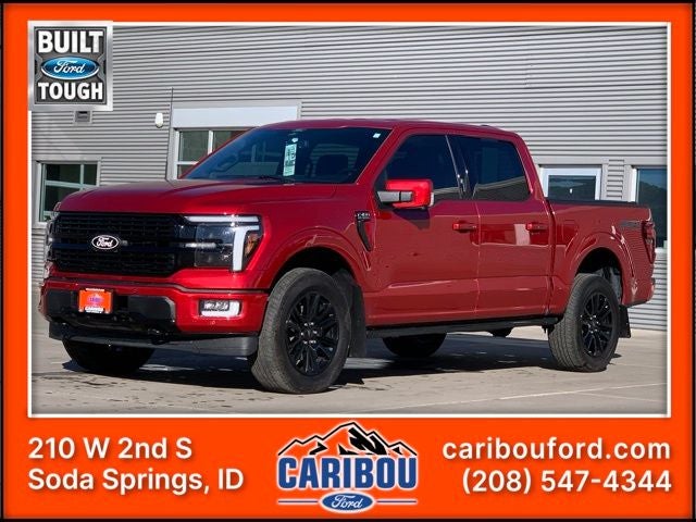 2024 Ford F-150 Platinum in Rapid Red Metallic Tinted Clearcoat — front three-quarter view