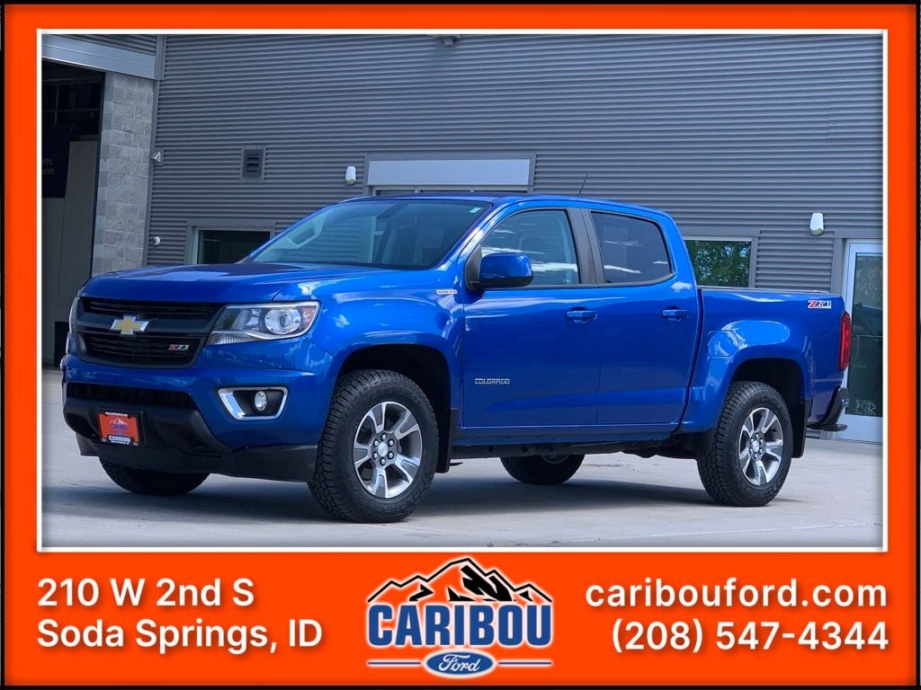 2018 Chevrolet Colorado Z71 in Kinetic Blue Metallic — front three-quarter view