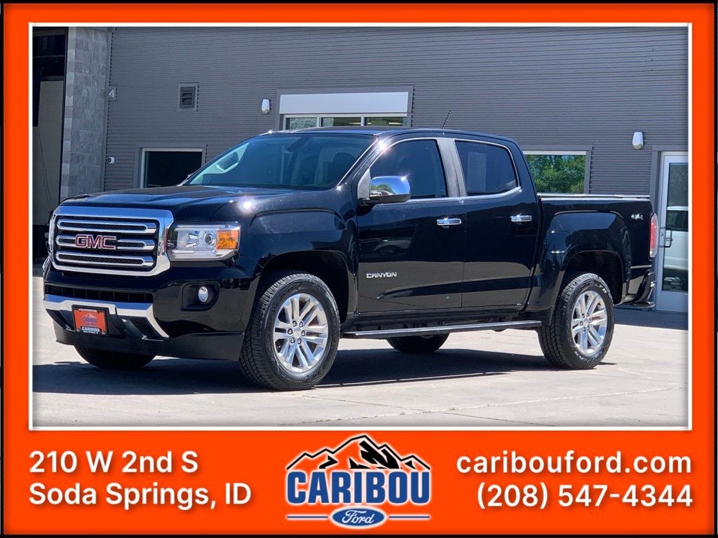 2019 GMC Canyon SLT in Onyx Black — front three-quarter view