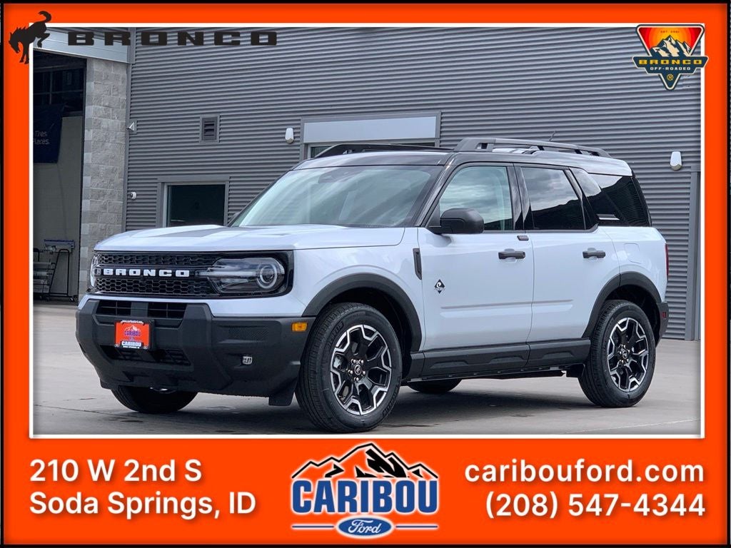 2026 Ford Bronco Sport Outer Banks in Space White Metallic — front three-quarter view