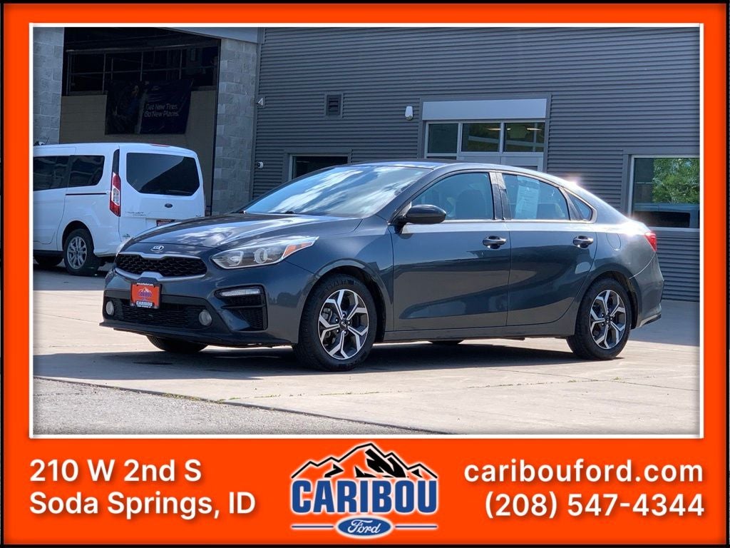 2019 Kia Forte LXS in Gravity Gray — front three-quarter view