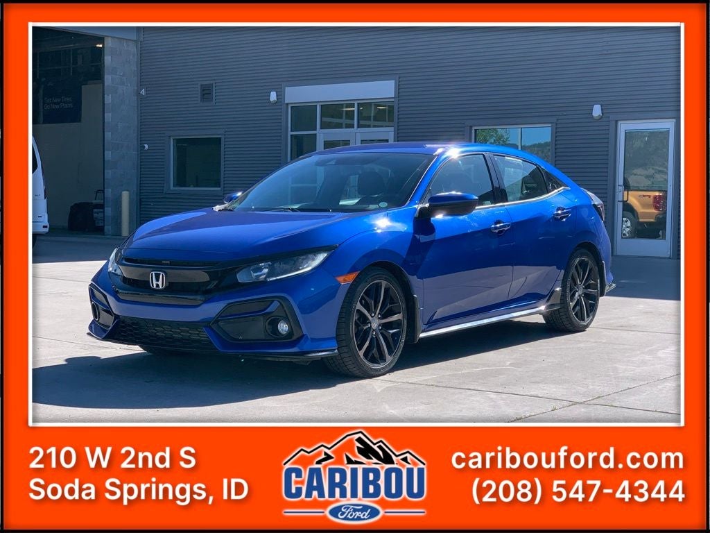2020 Honda Civic Sport in Blue — front three-quarter view